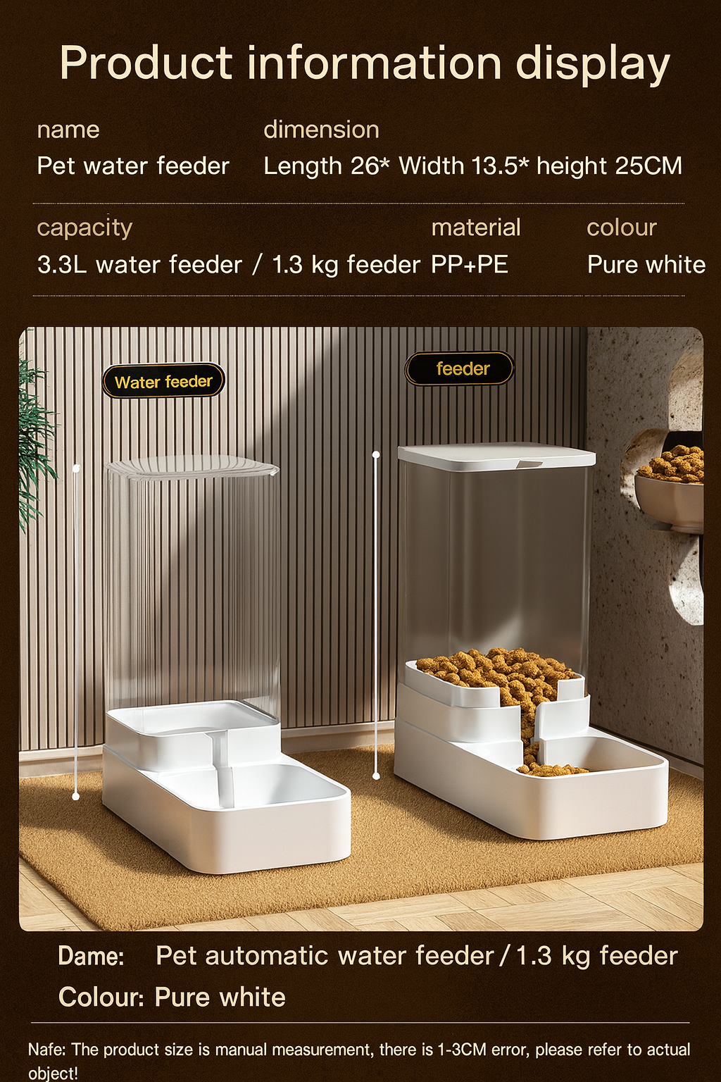 Fix4o4™ Automatic Pet Feeder & Water Dispenser – Gravity Food Storage for Cats & Dogs