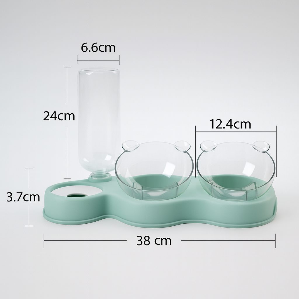 Fix4o4™ 3-in-1 Smart Pet Feeder & Water Bowl Set