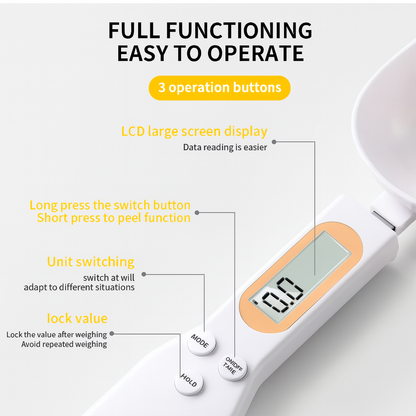 Fix4o4™ Digital Spoon Scale – 500g/0.1g LCD Precision Measuring Tool for Coffee, Milk & Baking